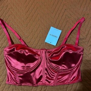 Forever 21 Women's Red Satin Bustier